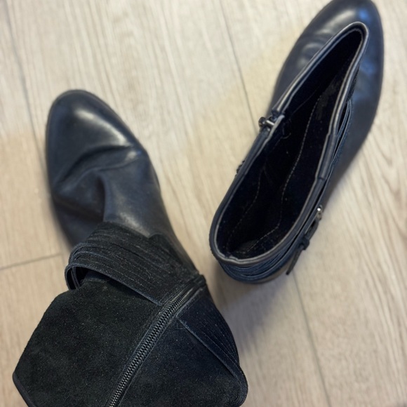 Ralph Lauren Women’s Megan Riding Boots Leather & Suede Mid Shaft Ankle Boots - Picture 2 of 8